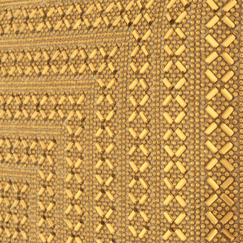 Sparkles Home Madison Avenue Throw Pillow | Rhinestone Crisscross X-Pattern & Velvet Backing, Gold, 20" x 20"