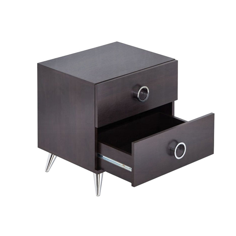 2 tables de chevet en plastique avec pieds argentés pour la table de nuit 2 tiroirs et meubles