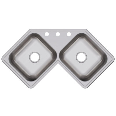 Dayton 32" L x 32" W Double Basin Drop-In Kitchen Sink