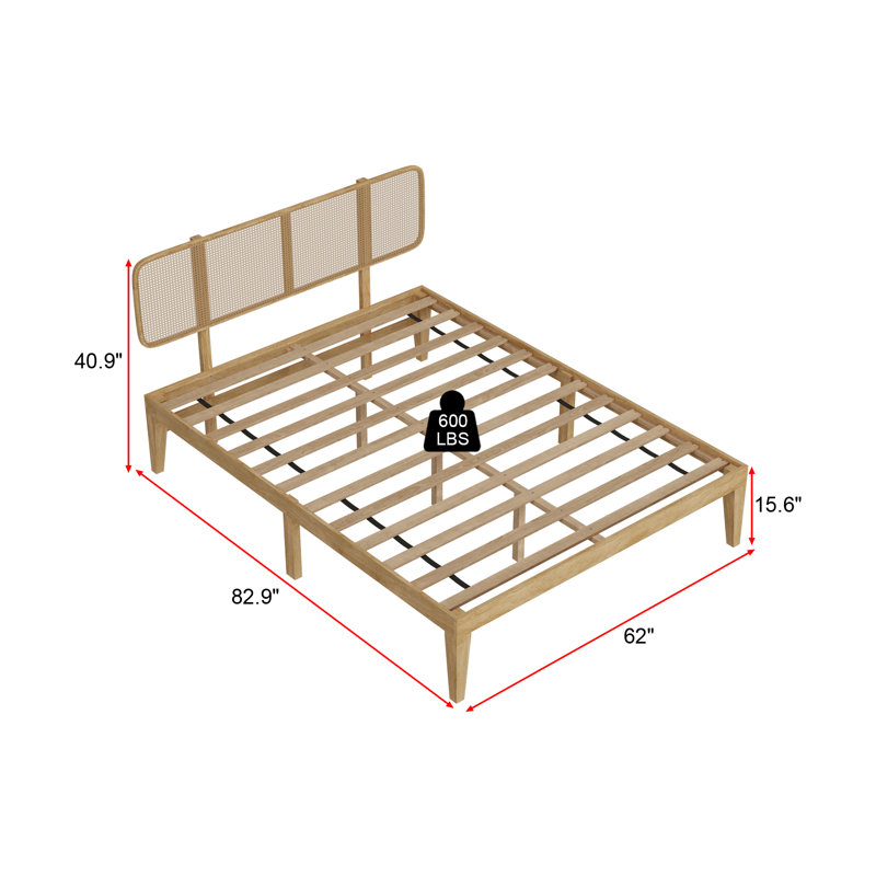 Low Profile Platform Bed With Rustic Style