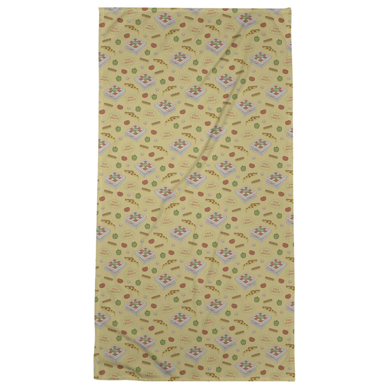 Katelyn Elizabeth Cotton Blend Bath Towel, Yellow/White