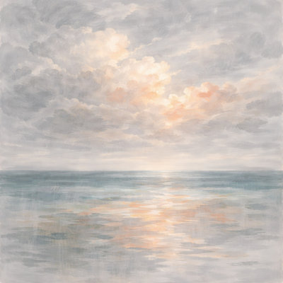 Shoreline Haze Wrapped Canvas Wall Art