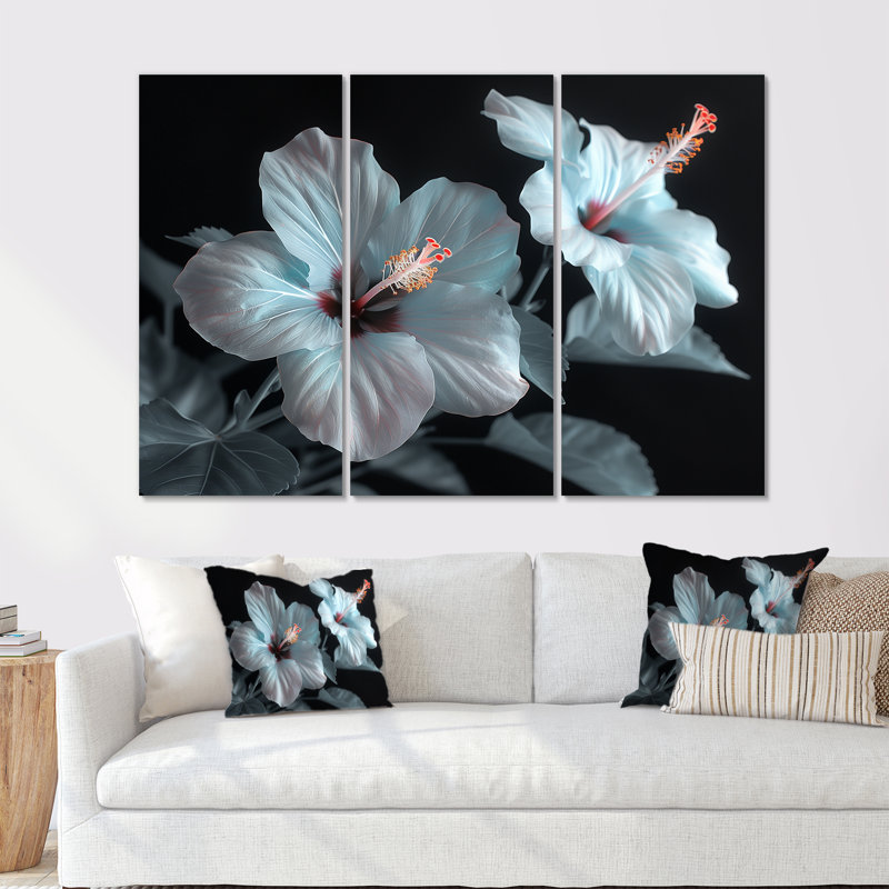 Ensemble d'art mural Roder - Hibiscus, Métal métal, H 28 po x l 36 po x P 1 po
