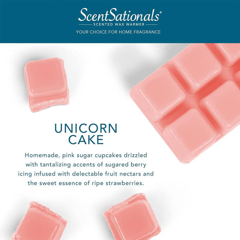 Collection de fond de cire ScentSationals 4PK, Gâteau licorne