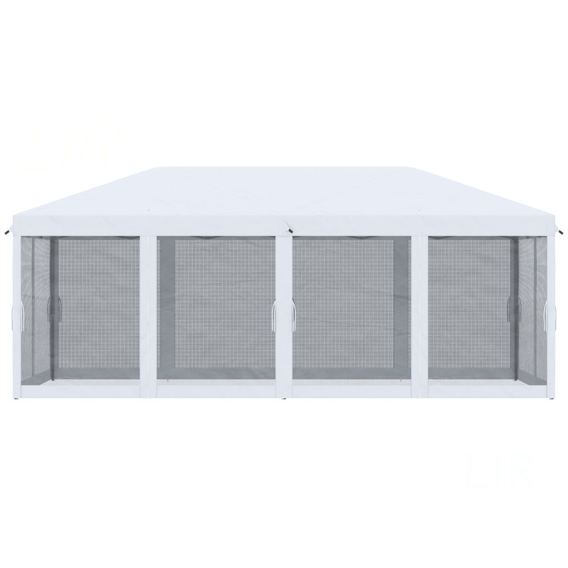 Tente avec auvent Pop Up Outsunny, White