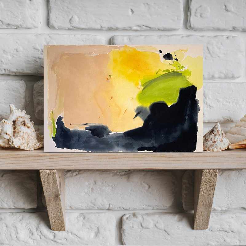 Contemporary Art Abstract Contemporary Bird Landscape Nature Wall Art by Kristin Brin - Wrapped Canvas Print