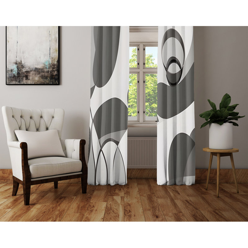 Paire de rideaux semi-transparents en polyester Walland, L 40 po x L 82 po