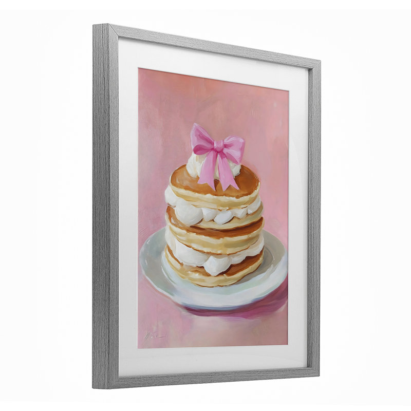 Coquette Pancakes avec crème fouettée, reproduction encadrée sous verre, design par The Prints Vibe, 21 x 17