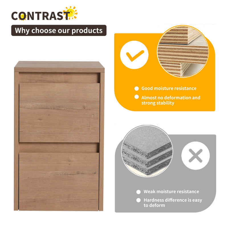 Armoire murale de salle de bain 12 "avec 2 tiroirs à fermeture en douceur 12 po