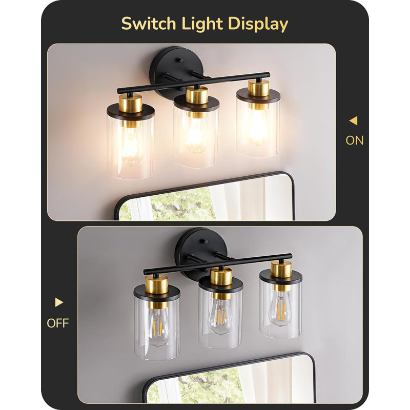 Lucciana 3 - Light LED Vanity Light, Black/Gold