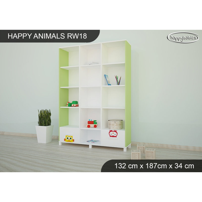 187cm H X 132cm W Kids Bookcase, Green
