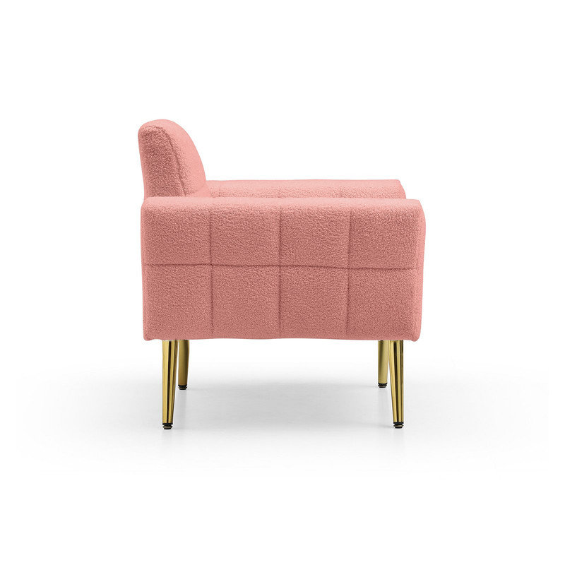 Méridienne capitonnée de 30 po de largeur, Rose peluche