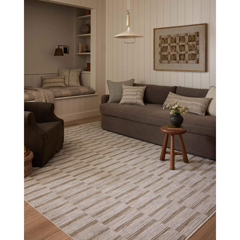 Amber Lewis x Loloi Cali Ivory / Tobacco Area Rug, Runner 2'7" x 8'