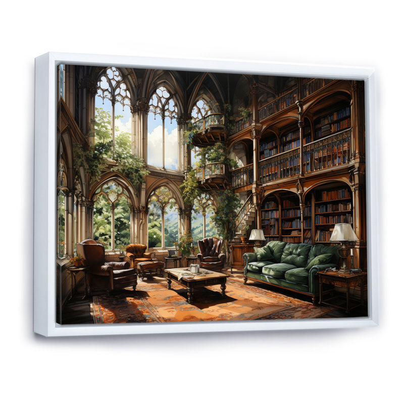 Art contemporain, bibliothèques, Haven I, Cadre flottant blanc, H 34 po x l 44 po x P 1,5 po