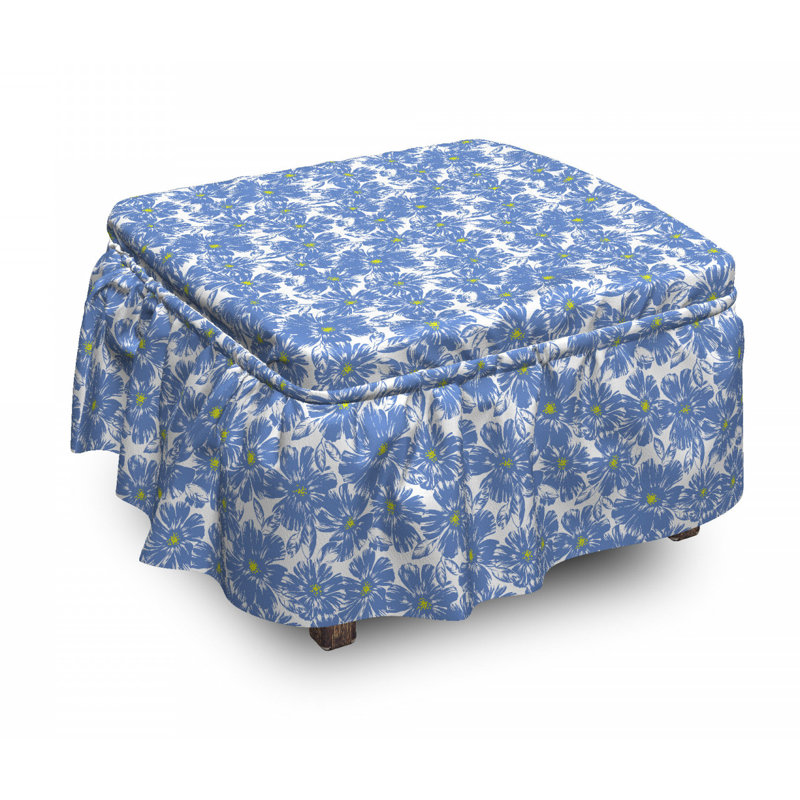Housse pour repose-pieds de nature pastel botanique
