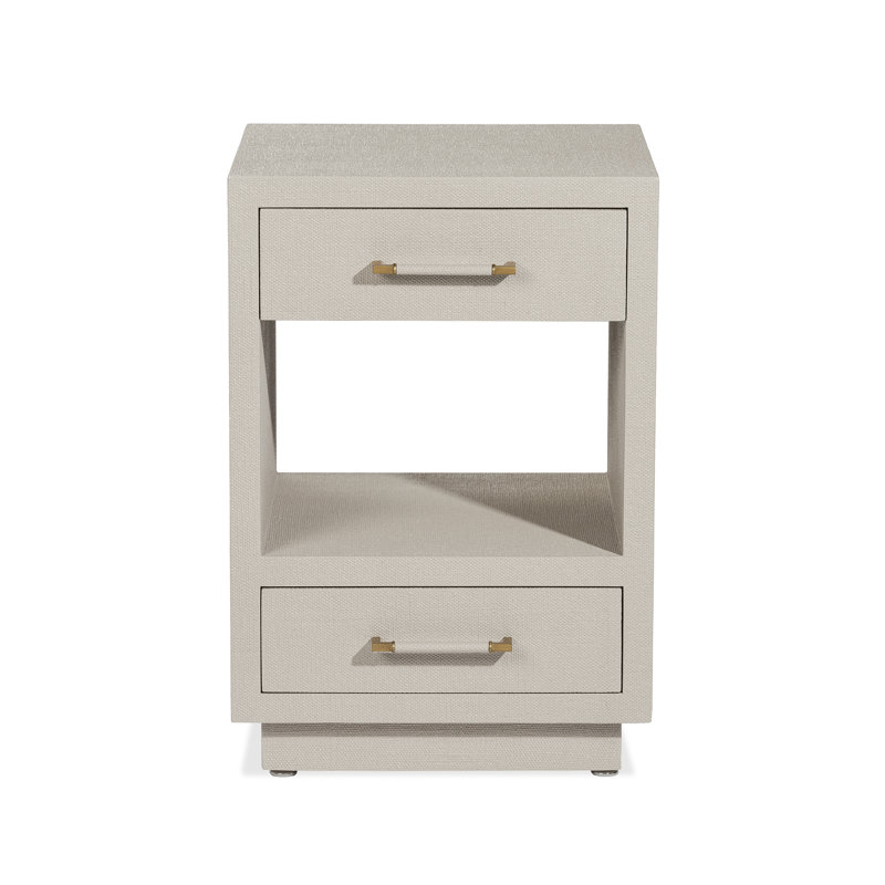 Taylor 18'' W Nightstand, 26" H x 18" W x 18" D, Caribbean Sand/Antique Brass