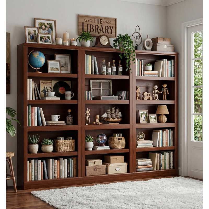  Bibliothèque H 71 po x l 31,5 po avec tablettes réglables, Cherry, H 70,8 po x l 31,5 po x P 12 po