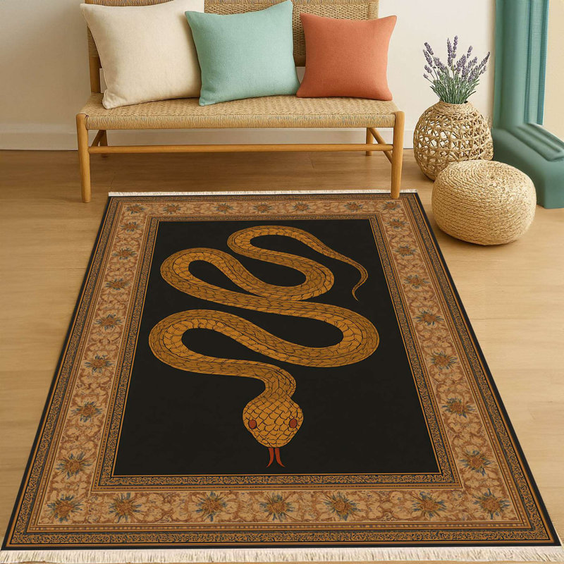 Tapis à bordure noire Golden Serpent