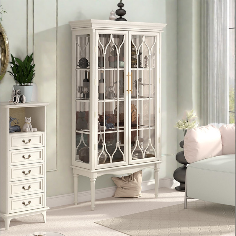 Bibliothèque en verre European Light Luxury, Blanc