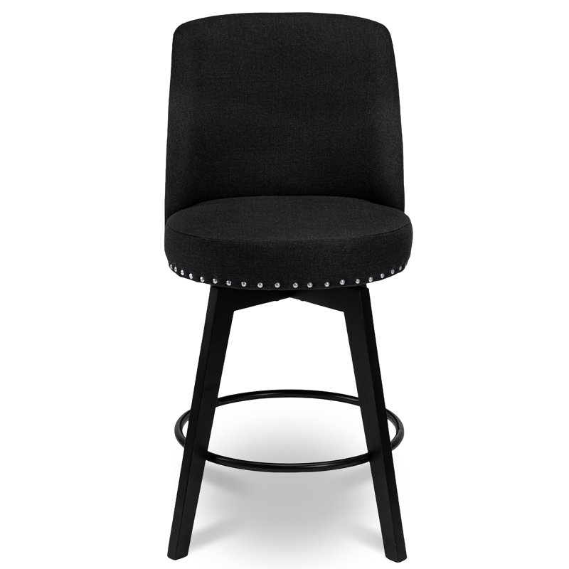 Tabouret Grenora, Tabouret de comptoir (siège d'une hauteur de 26 p, Gris anthracite