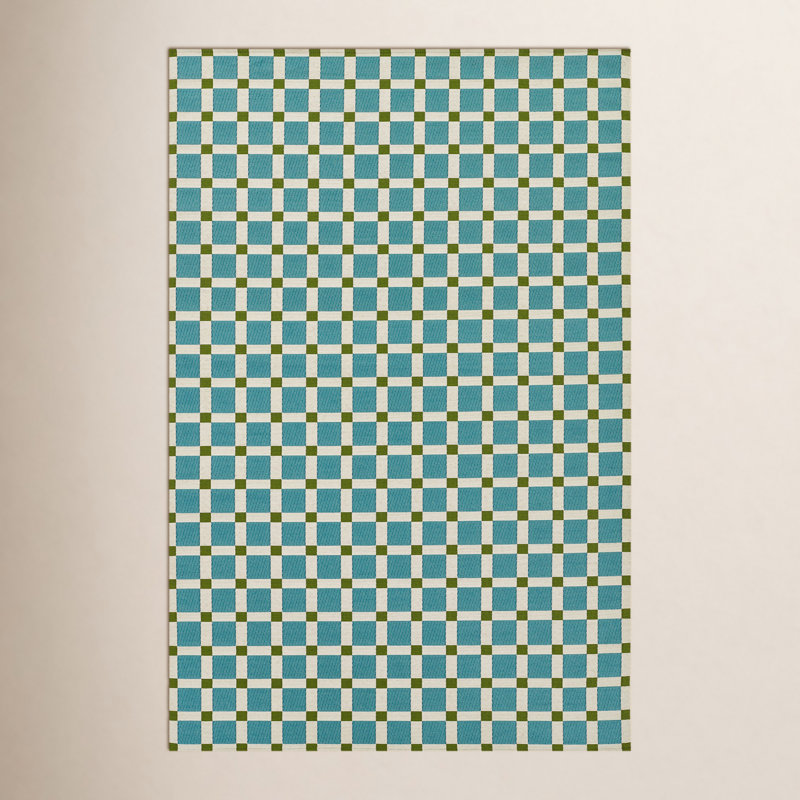 Tapis bleu intérieur / extérieur Icon, Rectangle 8 pi 10 po x 11 pi 10 po