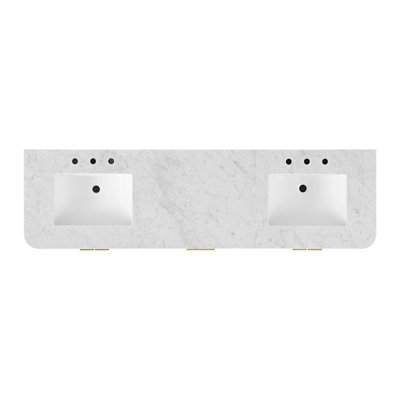 Nova 84" Carrara Marble Double Bathroom Vanity
