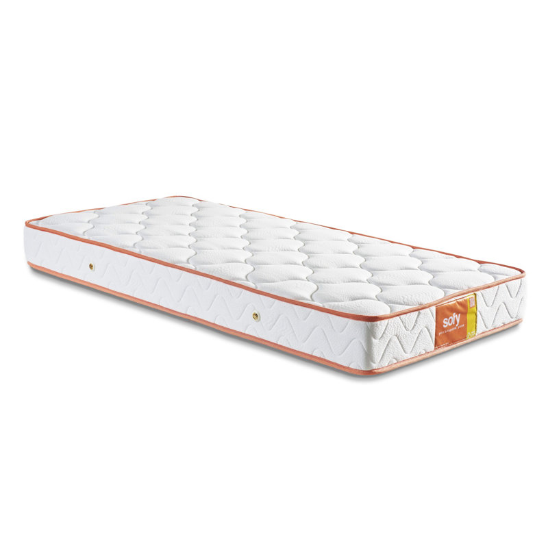 Luxury Double Sided Mattress, Cotton Knitted Fabric Cover, 47.2 x 78.7 x 7.9 inches | Semi-Orthopaedic Design with Special Multi Spring System | Ideal for Children’s Beds, White & Orange Colour | Assembled for Convenience