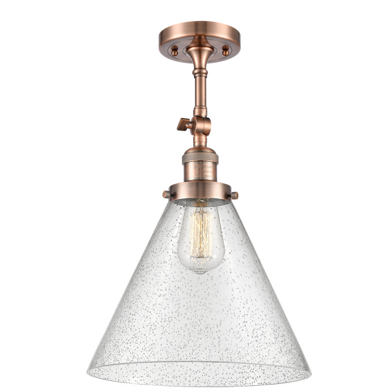 Plafonnier semi-encastré 1 lumière 12 po Tenny, Ampoule non incluse, Grainé, Cuivre antique