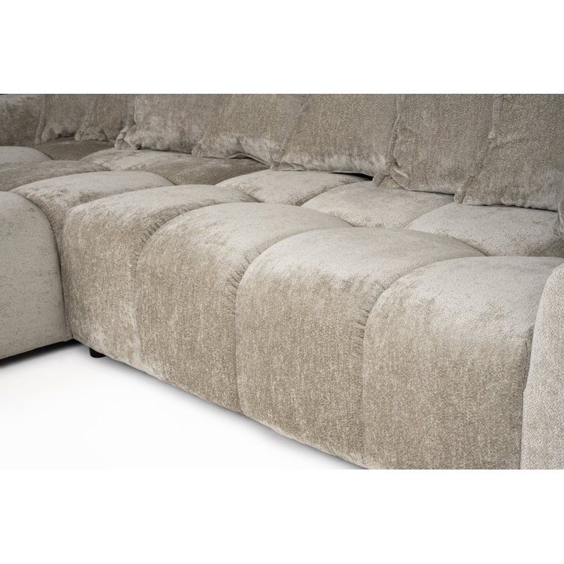 Fabric Corner Sectional, Beige, Left Hand Facing
