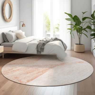 Premium Machine Washable Prisco Salmon Rug