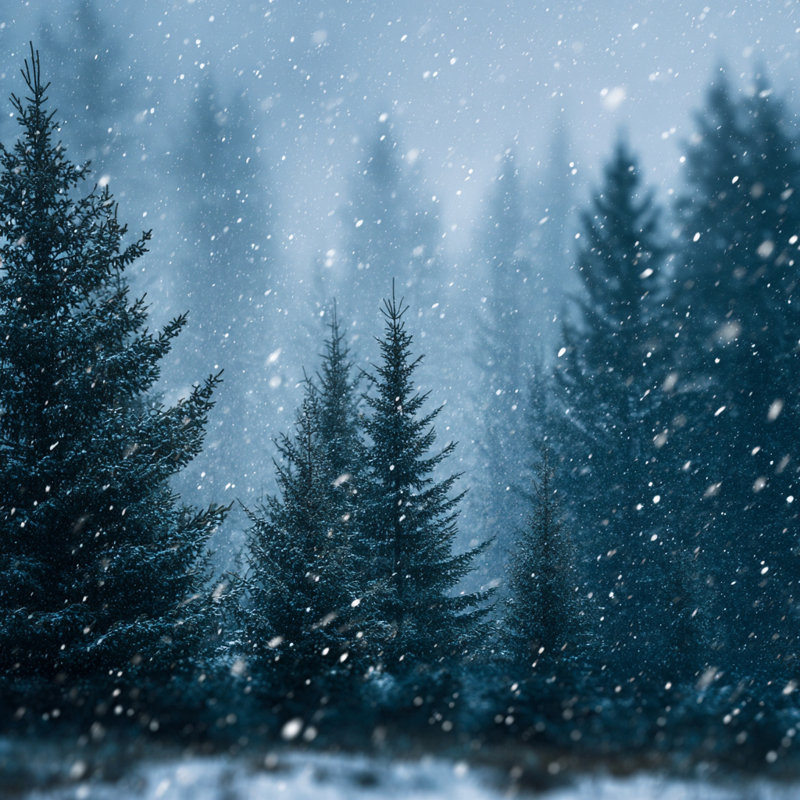 Art mural sur toile Starlit Winter Pines, H 40 po x l 40 po