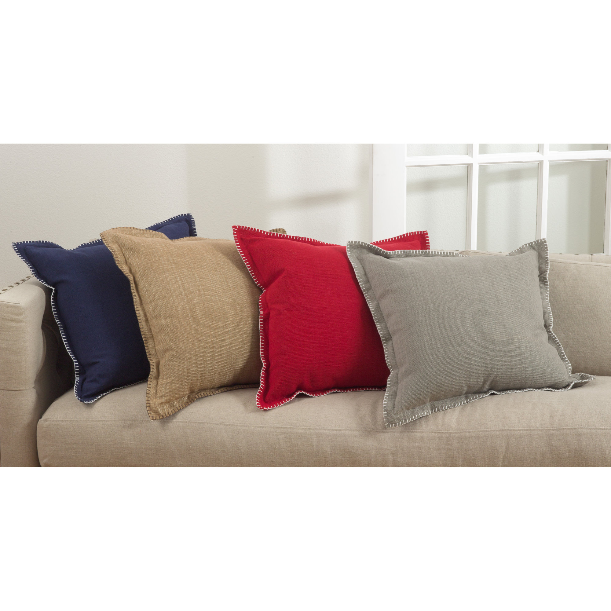 Ivara Cotton Throw Pillow, Red