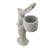 8.5x5.5x19.5" Tall Gray Cement Rabbit Basket Planter