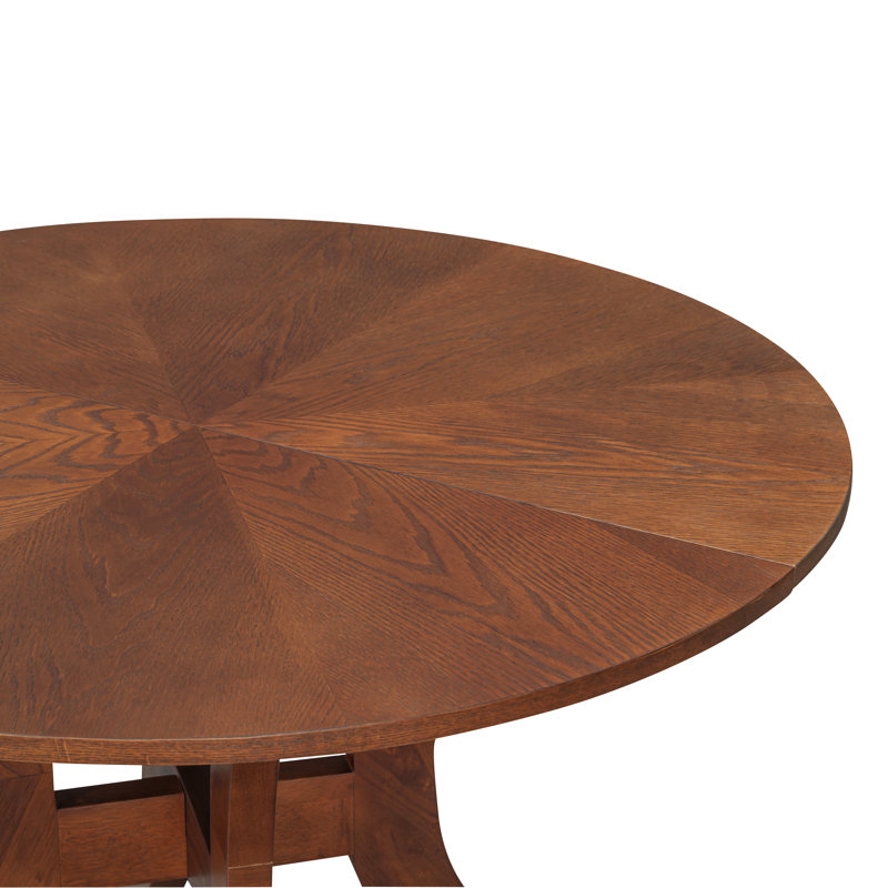 Walnut Round Dining Table 39.4" – Traditional Solid Wood Legs, Timeless Elegance, Ideal Focal Point For Family Gatherings
