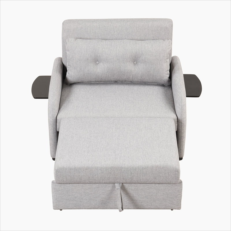 3-in-1 Convertible 41.5'' Sleeper Sofa Chair, Gray Linen