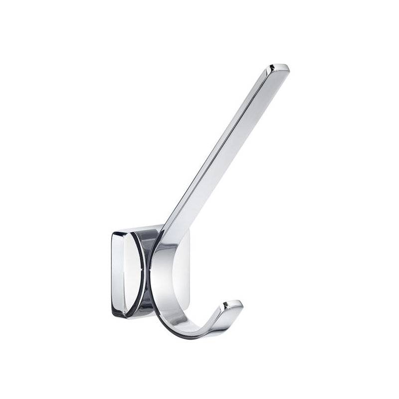 Porte-peignoir mural double chrome poli 