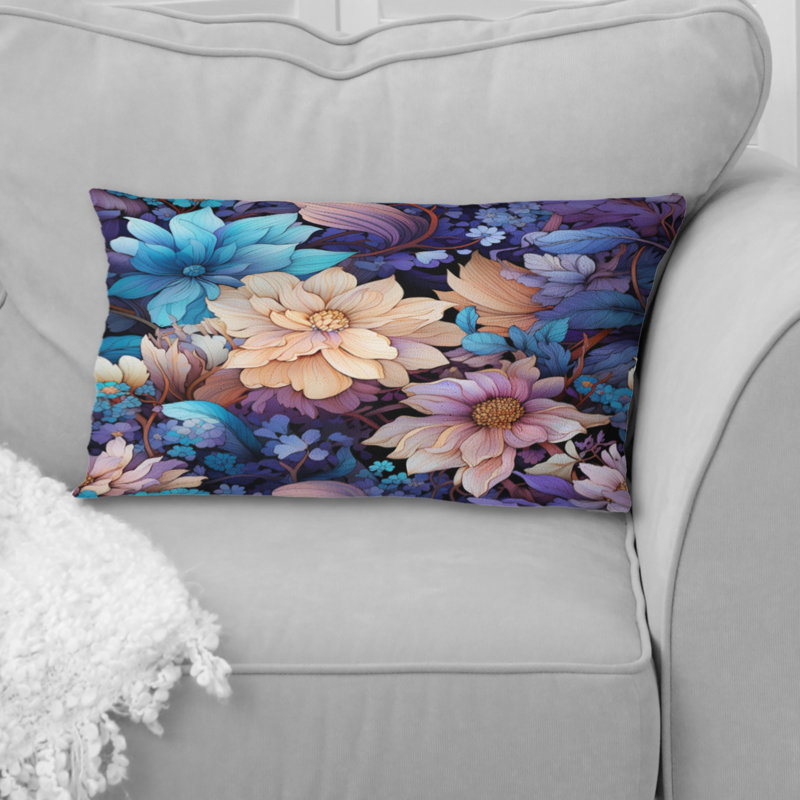 Pivoines célestes bleues Stellar Pure I - coussin à imprimé floral
