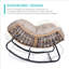 Chaise berçante d'extérieur en polyuréthane compacte surdimensionnée en PE avec coussins moelleux et résistante aux intempéries Sttte-2130112632