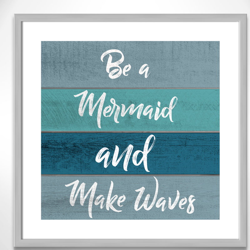 «Be a Mermaid», art, H 23,5 po x l 23,5 po x P 1,19 po, Encadré de boîte argent