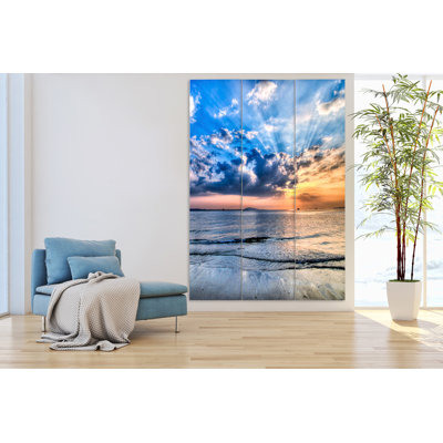 Eves 48'' W x 72'' H 4 - Panel Solid Wood Folding Room Divider