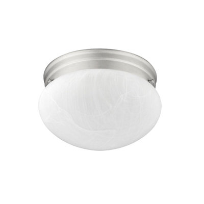 Plafonnier encastré 2 lumières en nickel satiné