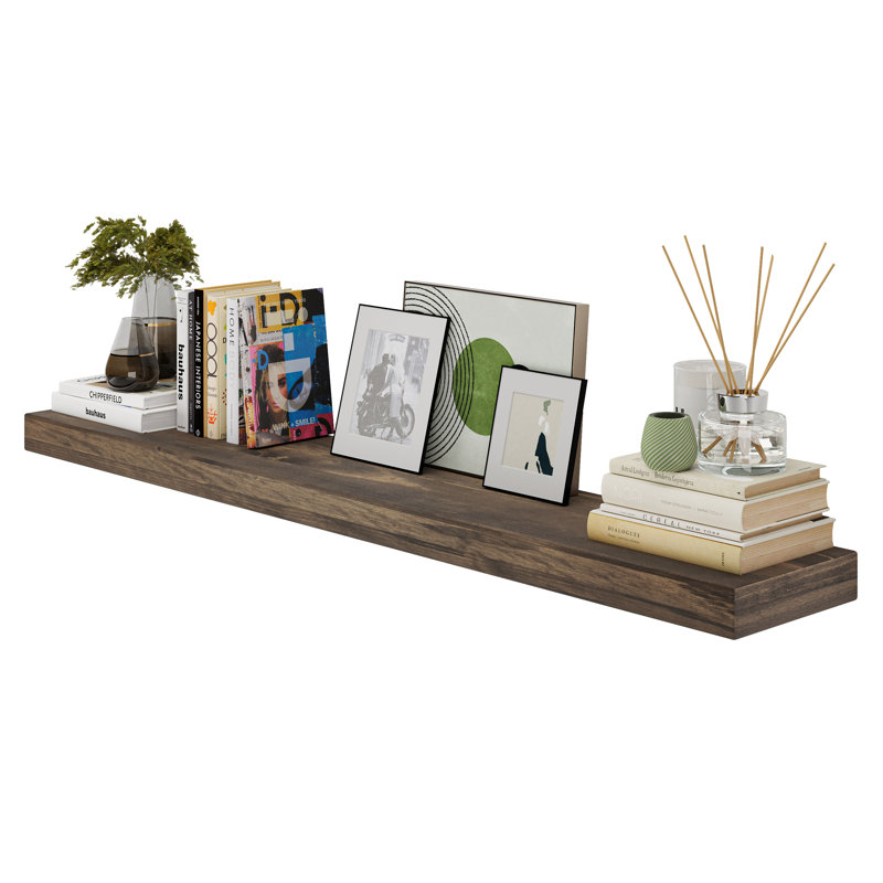 Tablette de support cachée 48 pouces, bibliothèque flottante pour décoration murale, salon et bureau, épaisseur de 2,5 po, 1pc