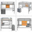 Lit mezzanine double avec bureau intégré Gleich-1593875395