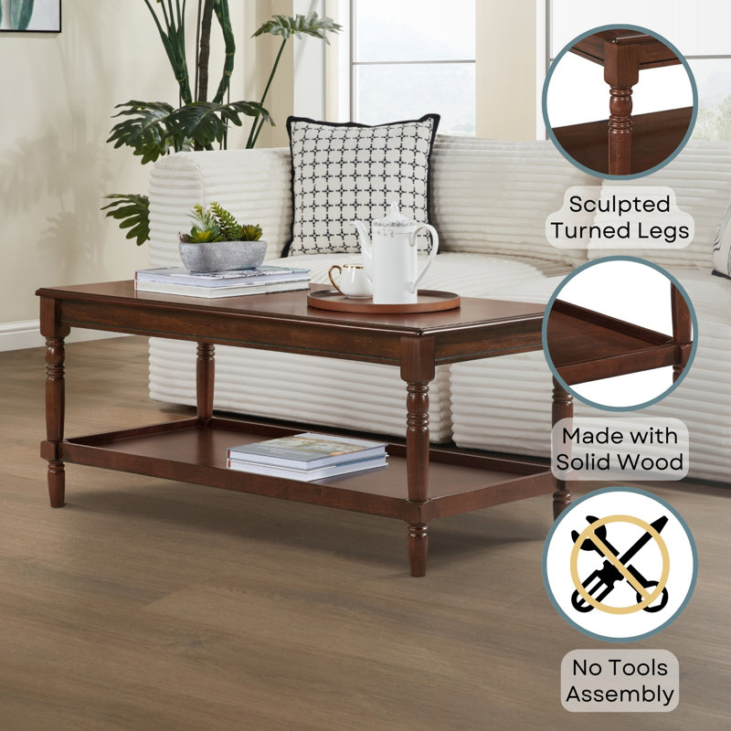 Mayall 40" Coffee Table with Shelf, Espresso