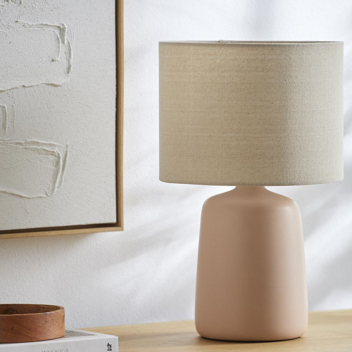 Pramit Ceramic Table Lamp, Tan