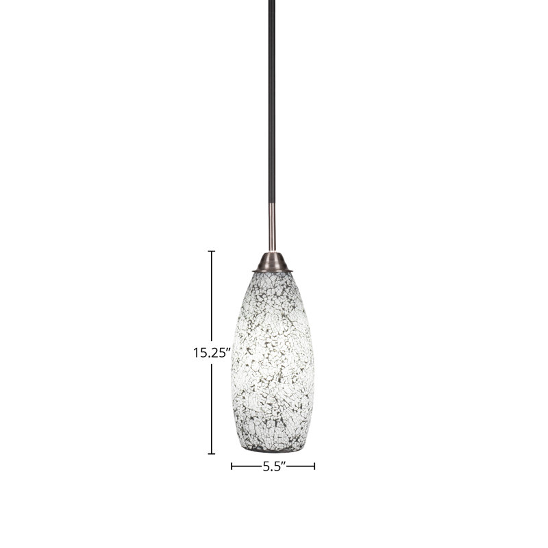 Luminaire suspendu en acier inoxydable, Noir mat, H 15,25 po x l 15,5 po x P 5,5 po, Fusion noire