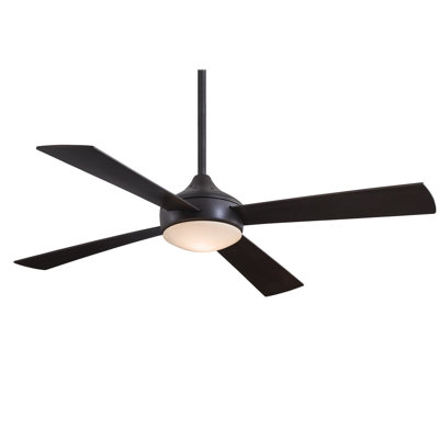 52" Aluma 4 - Blade LED Standard Ceiling Fan with Wall Control and Light Kit Included