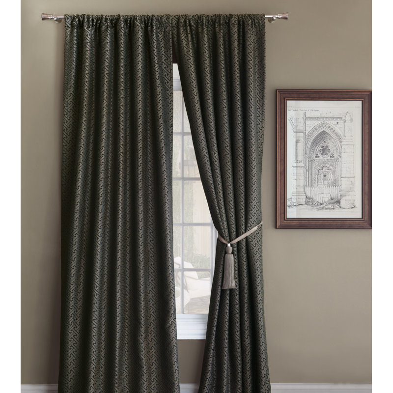 Roscoe Room Darkening Curtain Single Panel, 96" x 120", Graphite
