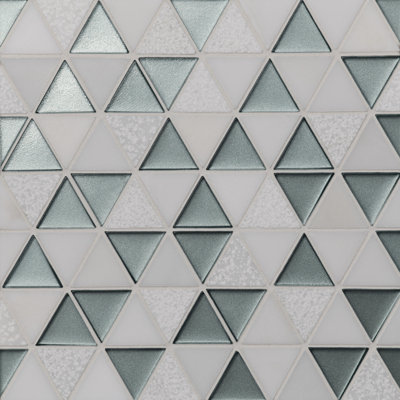 Kaikos 1.75" Triangle Glass and Stone Mosaic Tile