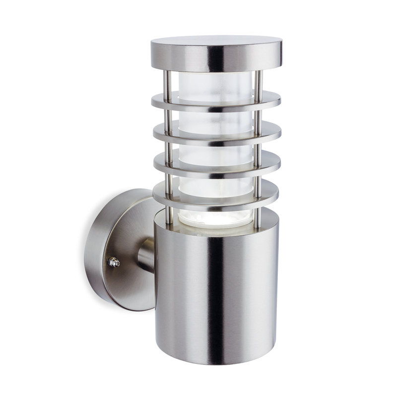 Silver 9.84 cm H Hardwired Integrated LED Outdoor Wall Lantern